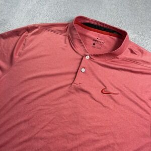 Nike Dri-FIT Vapor Shirt Mens XL Orange Red Polo Blade Collar Performance Golf